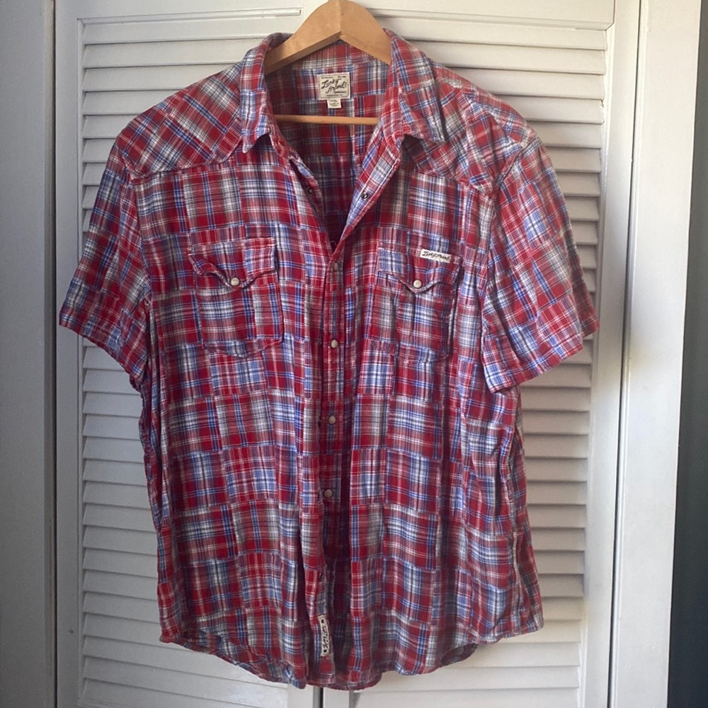 Lucky Brand Short Sleeve Flannel Button Down